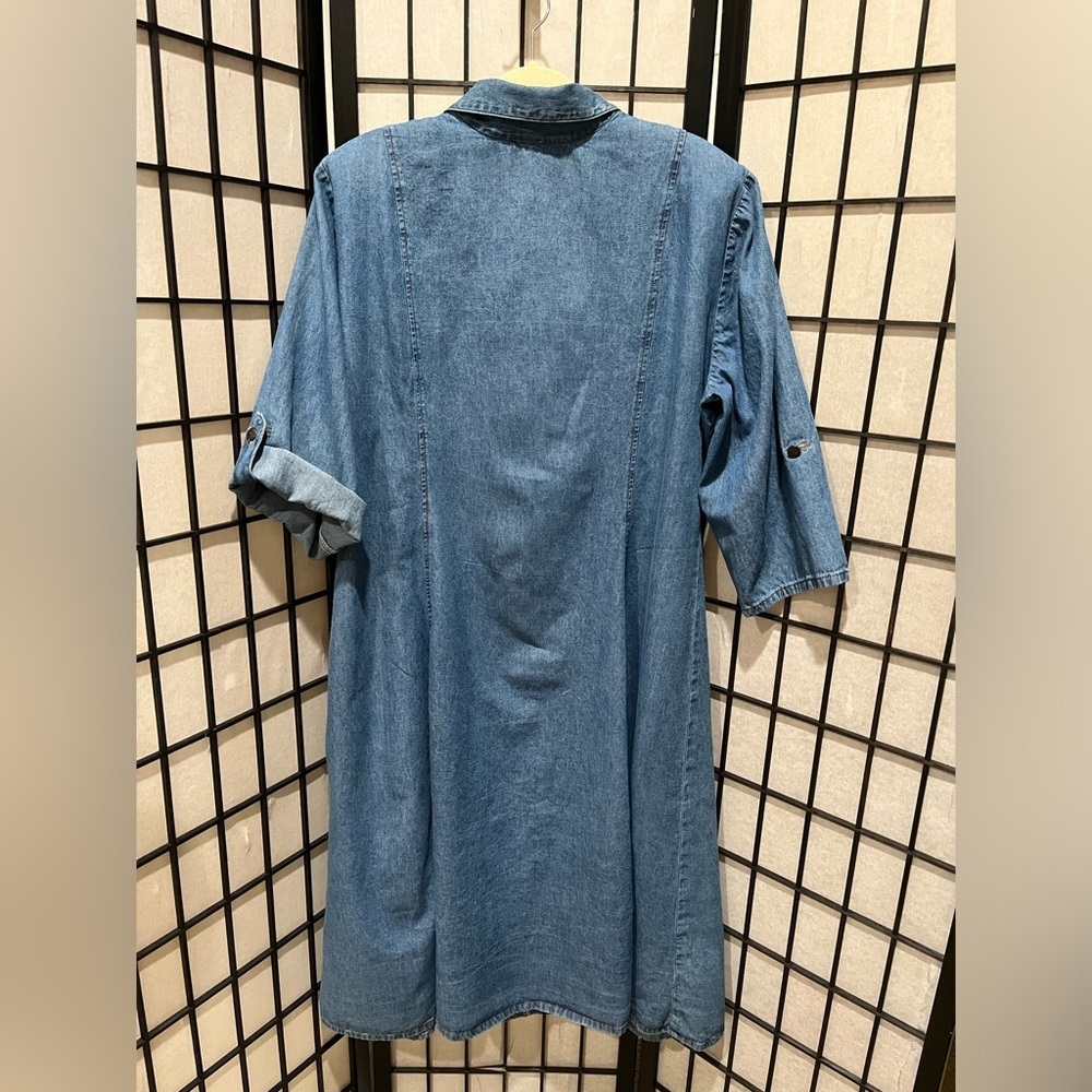 Silhouettes VINTAGE Denim UTILITY STYLE DRESS MADE IN THE USA, WOMEN SIZE 20W - Picture 6 of 11